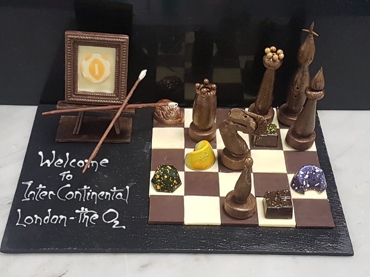 GlobyOuseph's tweet photo. When a team inspires the GM !!
We had a Chess Grandmaster coming to stay @InterConTheO2 .The team had about 24 hours to create a special amenity for him. The pastry team created this beautiful piece of art. As a GM my job is to inspire my team and #teamico2 inspires me! https://t.co/i4if7E1D8z