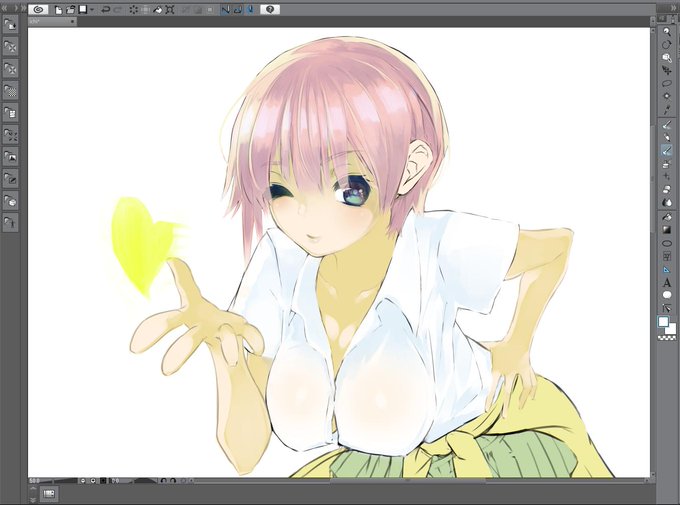 じまさんがTwitterに投稿した中野一花(五等分の花嫁)のイラスト。