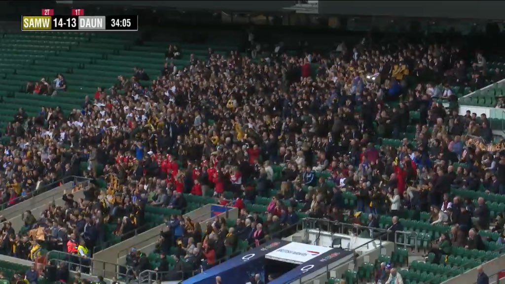 mynewterm's tweet photo. Fantastic response from @SamWhitPE in the opening half. What brilliant travelling support. Big second period coming up. Come on boys!!! Live link: https://t.co/W67MTN2Z9d #LetsGoWhitbread https://t.co/9F24DOjJ0X