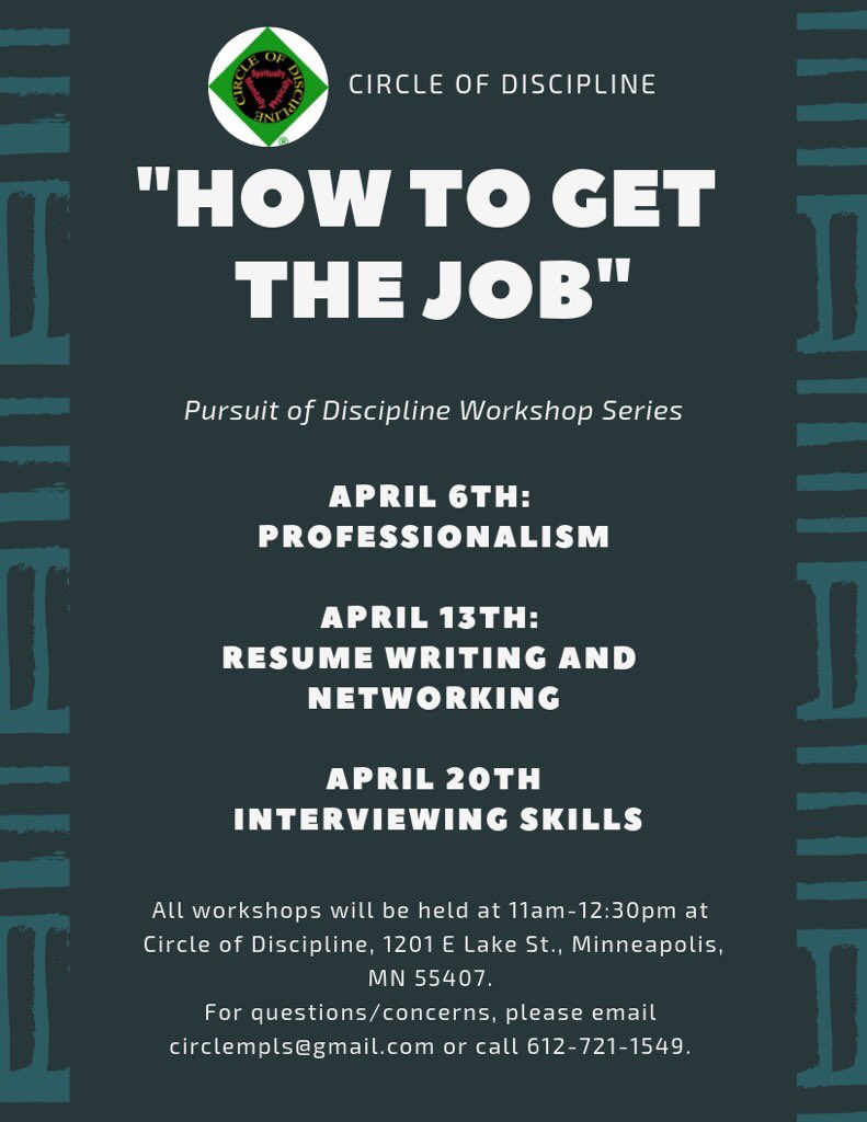 COD360's tweet photo. Need help securing a job or promotion? Need to freshen up your resume and interviewing skills? Come to these workshops in April. The best part is all of the workshops are #Free PLEASE spread the word https://t.co/OdQTMn3YoX