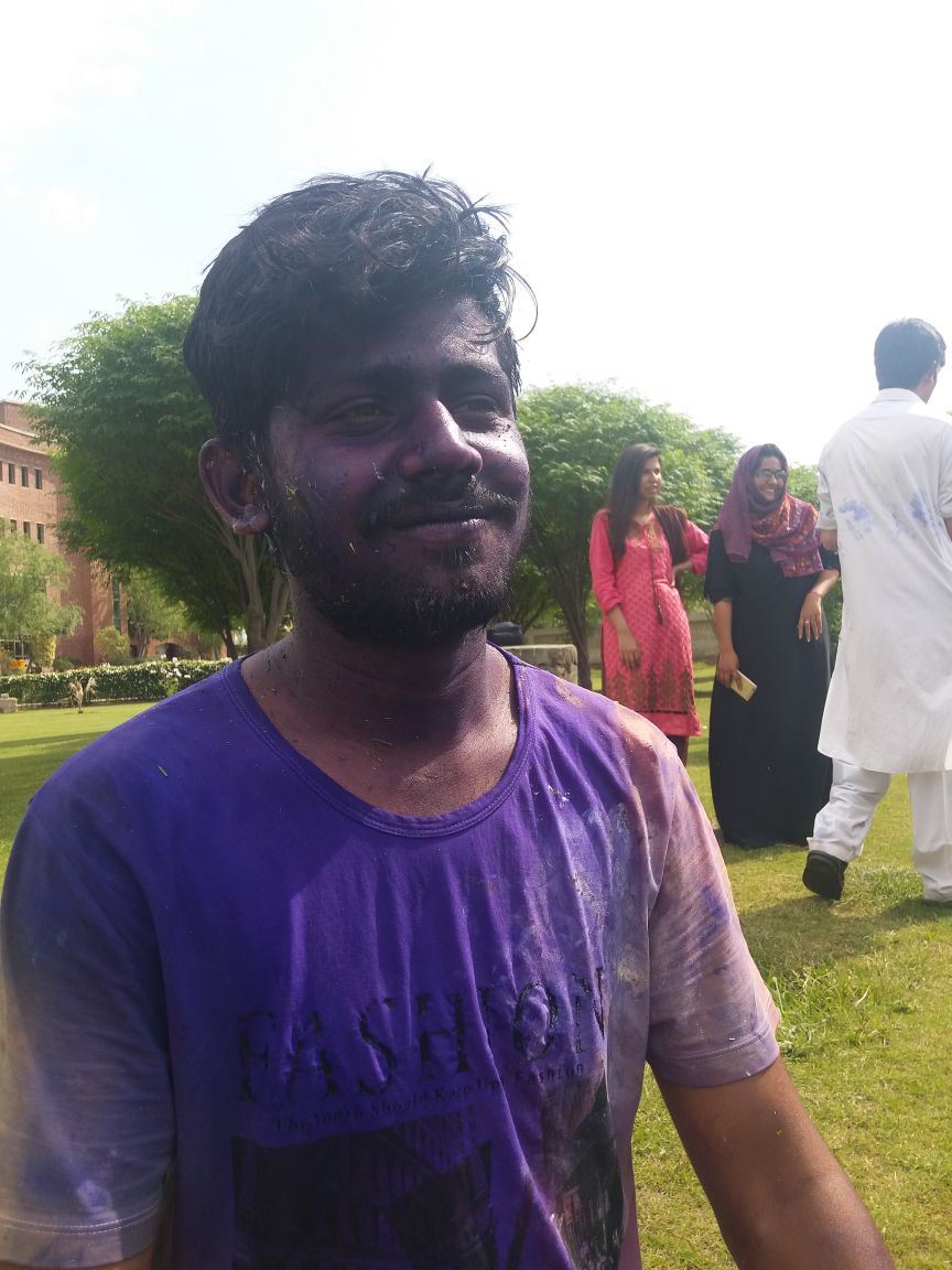 Fahad4808's tweet photo. A Jewish student from Comsats celebrated holi to show some respect for hindus. https://t.co/WY7J8xGdV6
