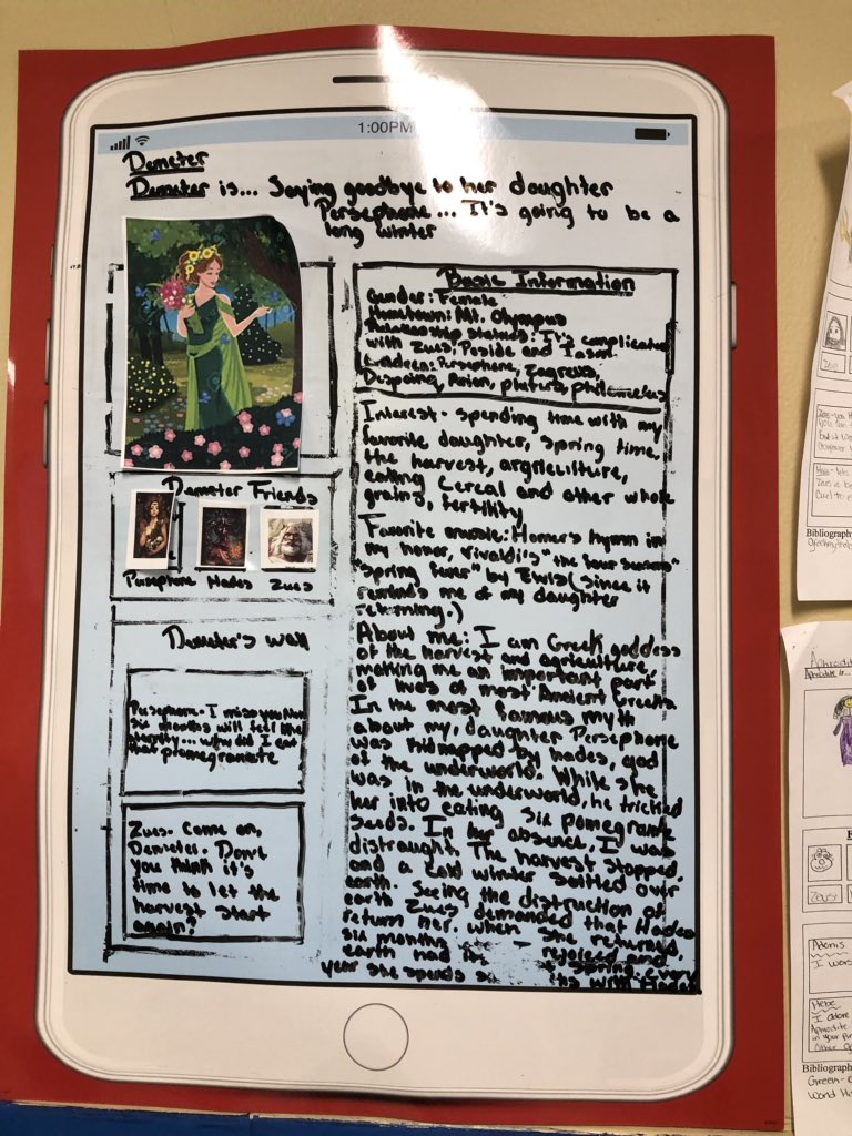 kcmspanthers1's tweet photo. Mr. Cole’s Social Studies Facebook project. Students had to create a Facebook page for their favorite Greek God or Goddess. #ReadKy https://t.co/FRzDnjVdnO