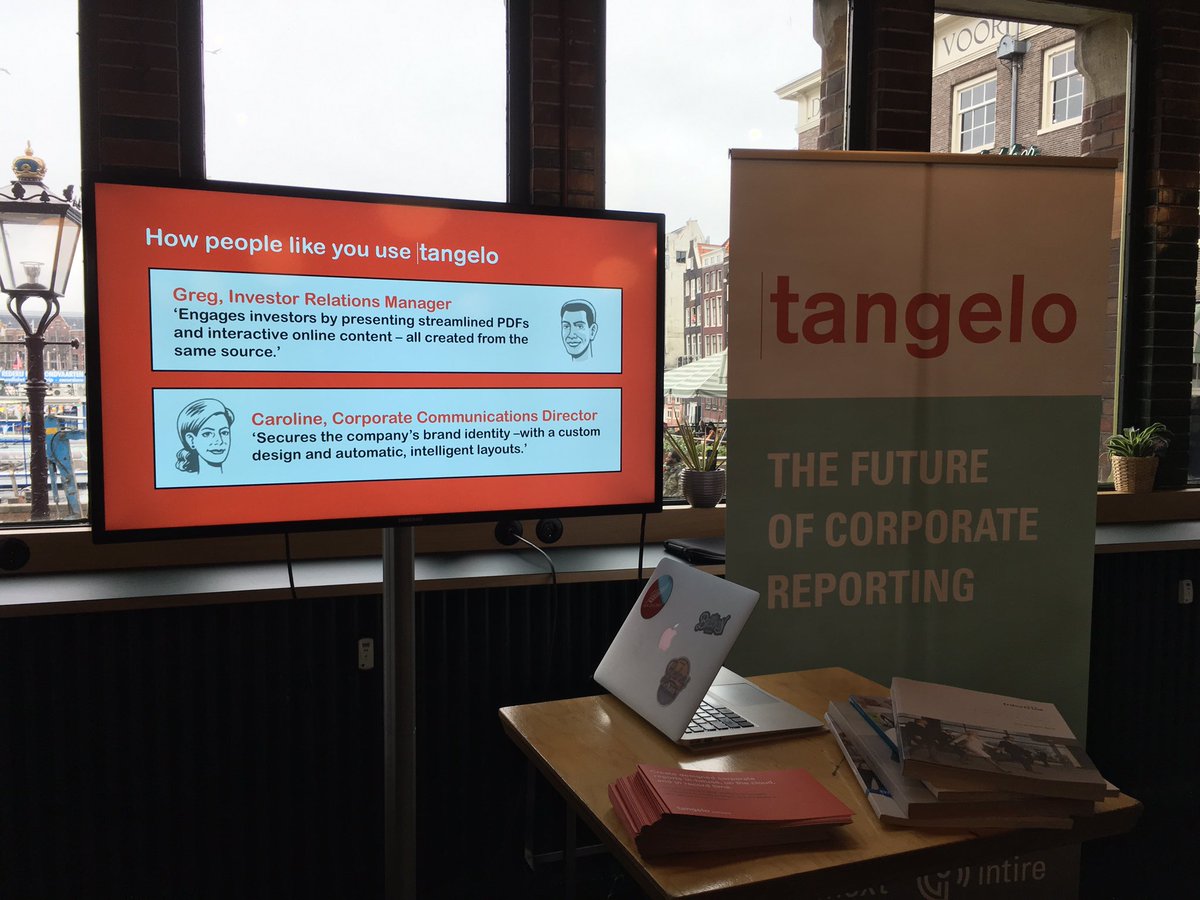 “Home game” in Amsterdam today, at <a href="/Finext/">Finext</a>’s ‘Future of Corporate Reporting’ event. #financialreporting #CFO #AnnualReport tangelo-software.com