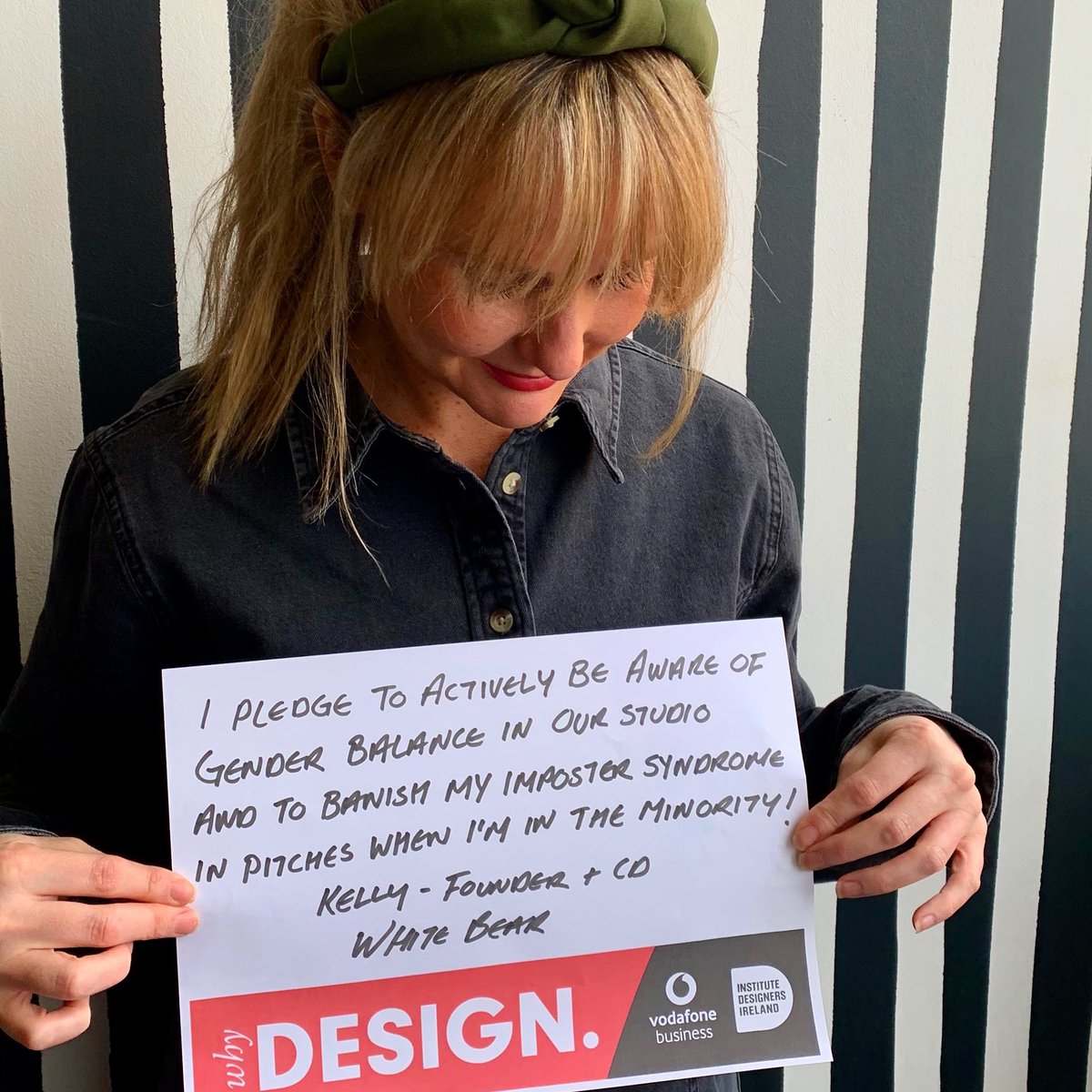 WhiteBearRoarrr's tweet photo. Kelly our CD and Founder’s pledge to the design community for @WhyDesignDotIE , what’s yours?
#iwd2019 #balanceforbetter #5050 #heforshe #designindustry #whydesign #equality @KimMacDoy @deloittedigitalirl @DesignTalentIE @WhyDesignDotIE @VodafoneBiz https://t.co/CoJTixhljf