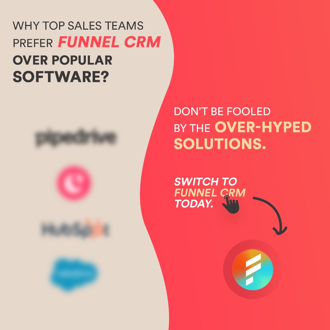 funnelcrm's tweet image. Still attracted to popular software? 💻

Compare Funnel CRM &amp;amp; other popular software, Side by side and choose the best CRM software that fits your needs.

👉Switch to Funnel CRM today.

funnelcrm.co/crm-comparison