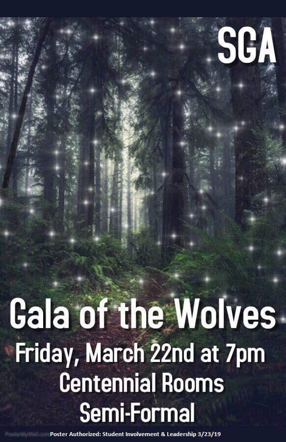 NSUStuGov's tweet photo. Don’t forget to attend NSU SGA’s Gala of the Wolves tomorrow night at 7 pm in the Centennial Rooms! https://t.co/SUSxUQnyvH