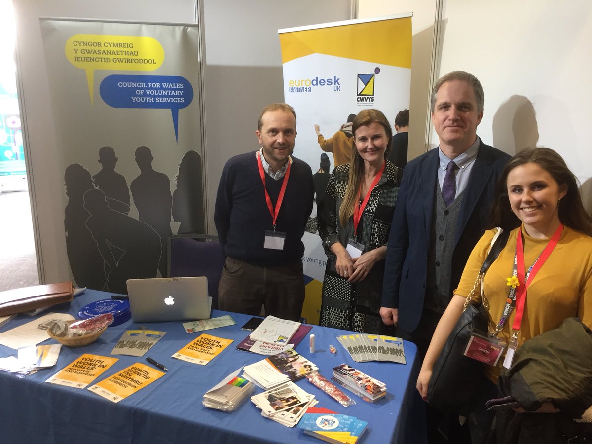 Chris_YMCA's tweet photo. #gofod3 event in Cardiff City Stadium. CWYVS and YMCA Swansea colleagues promoting youth work in Wales. Diolch WCVA. Great event! https://t.co/ejAsduJvV6