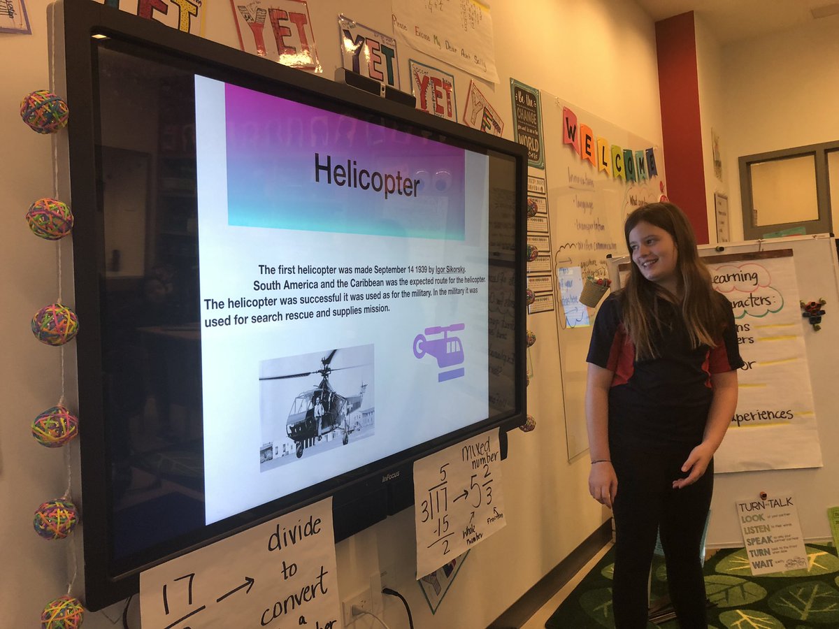 5thgradeGEMS's tweet photo. G5 students are sharing their research into innovations in computing and air travel. Still to come...ovens, sewing machines, army uniforms and pre-electric transportation! 🙌�� @G5GemsChi @GWAcademyChi #ibpyp #innovation https://t.co/oedr5LLpqz
