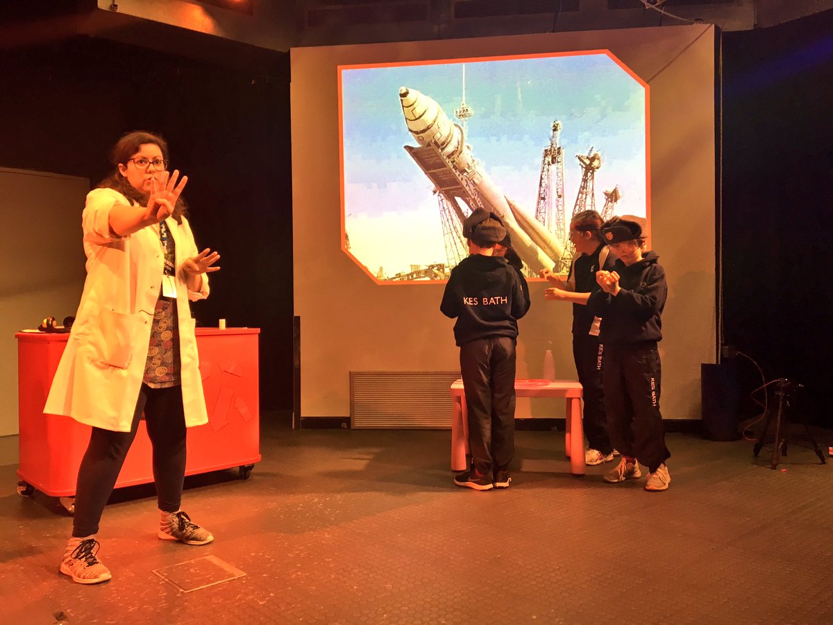 KESBathJunior's tweet photo. Learning about how rockets work at the @wethecurious_ science show #KESscience https://t.co/owdsYrSPrm