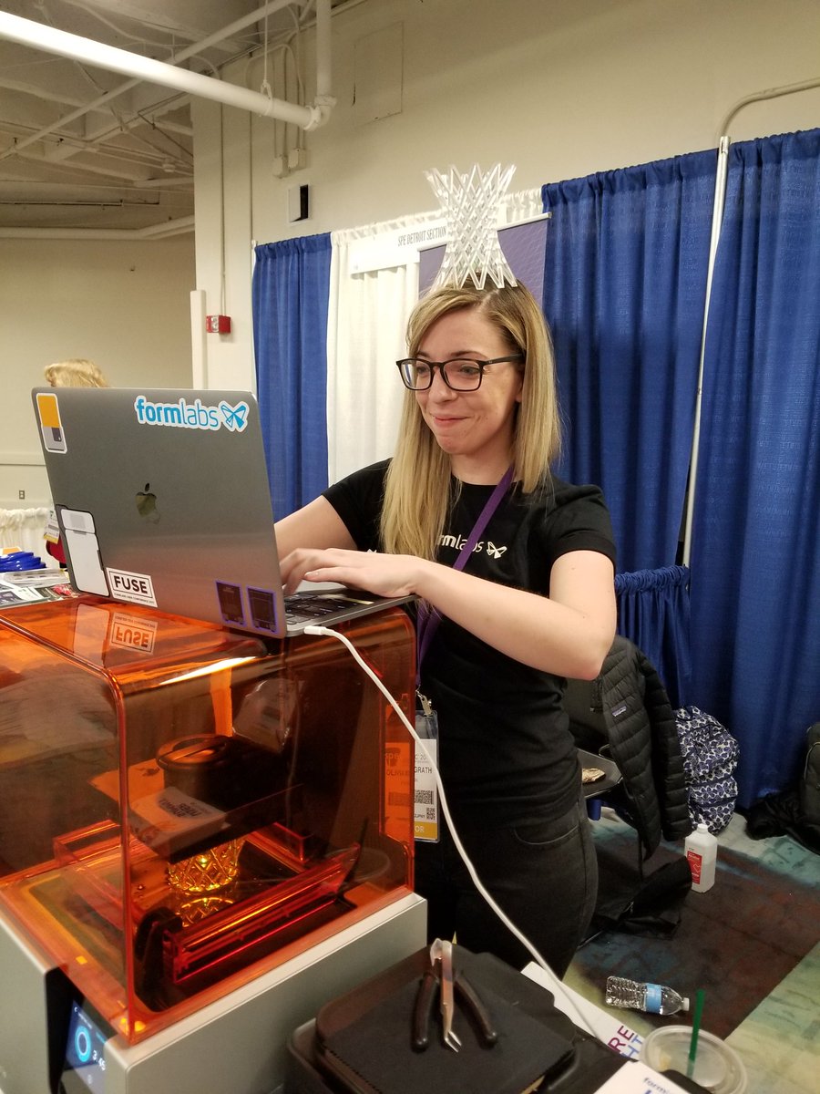 vitale007's tweet photo. #ANTEC19 @4SPE_Plastics @formlabs is supporting SPE students with a donation of a Form 2. We'll be announcing a design contest soon-winning team gets the printer! Thanks to Olivia and Sarah for a great week. https://t.co/3ENf3oiB6O