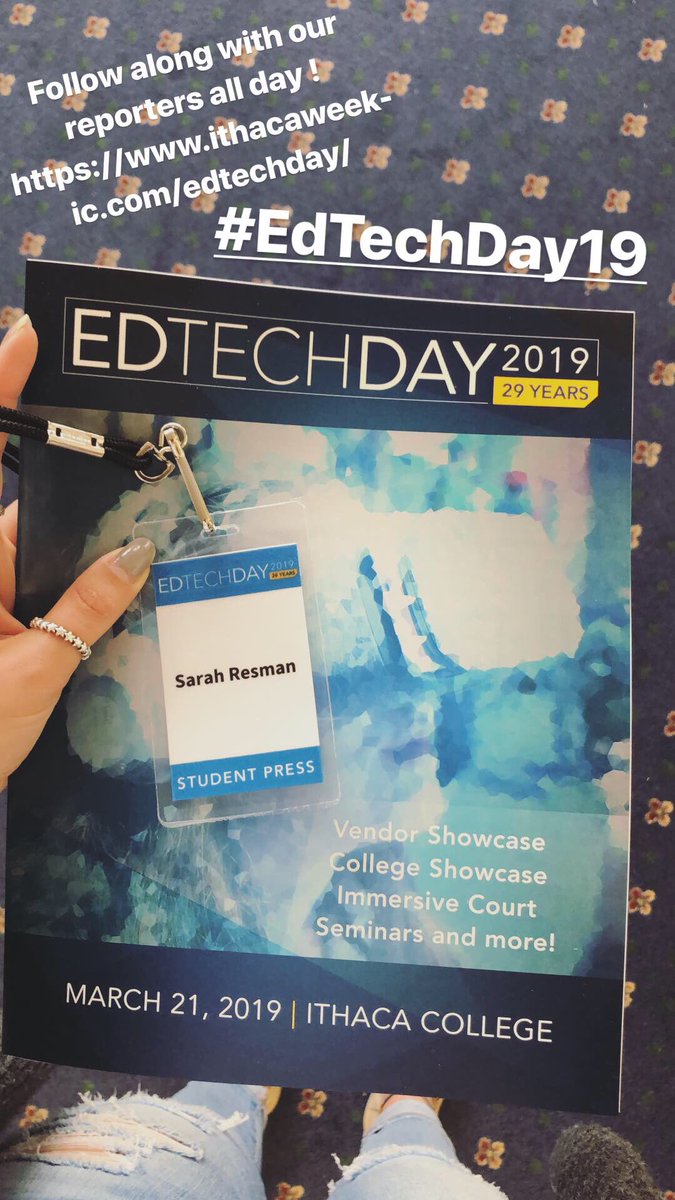 sarahresman's tweet photo. Happy #EdTechDay19  here at @IthacaCollege !! https://t.co/HFan4TX7tt