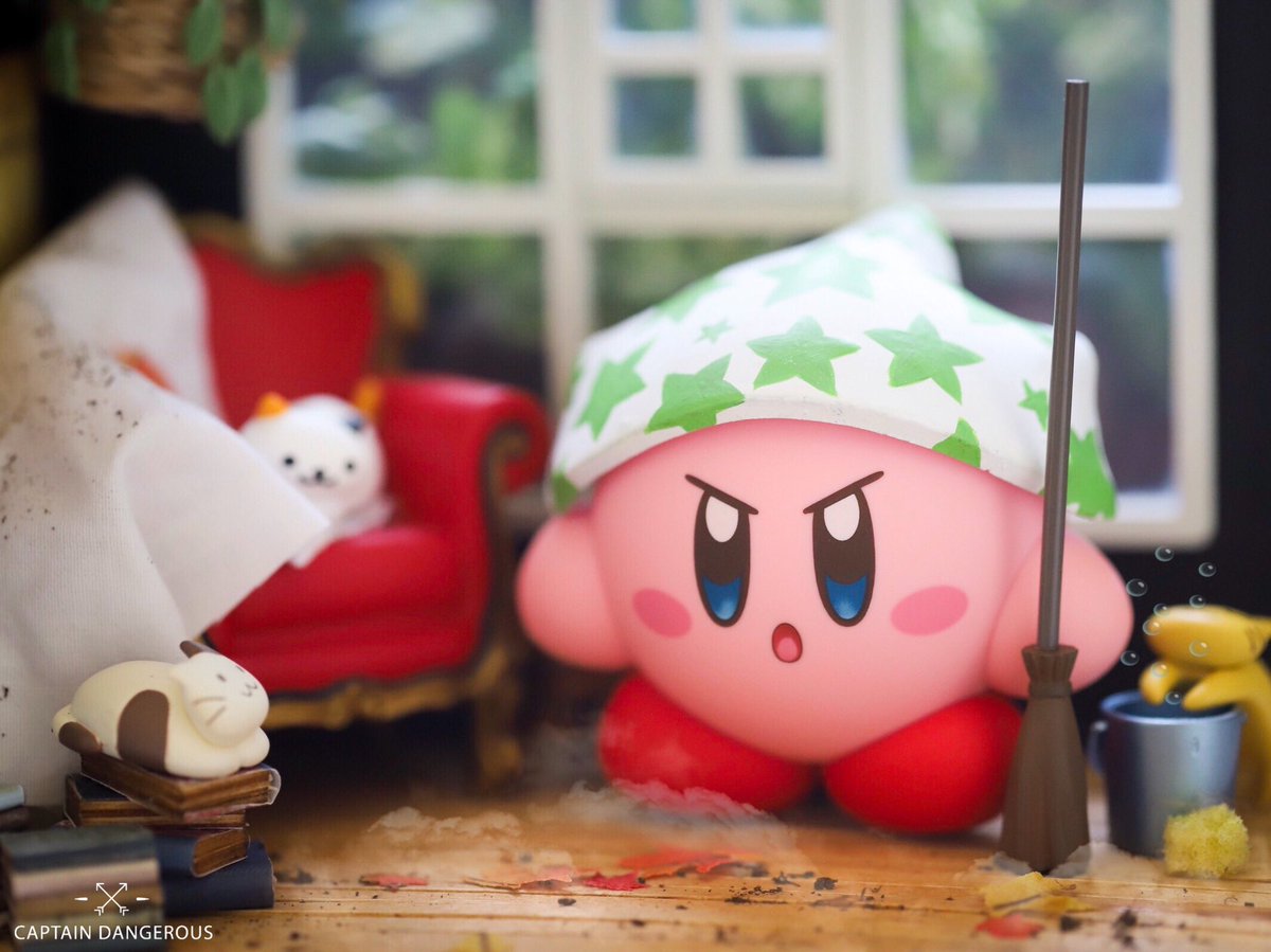 CaptDangerous64's tweet photo. Trying to keep a tidy home is tough with kitties 😅🧹 #Kirby #Nintendo #anime #canon #videogames @KirbyInformer @nocontextkirby @teamkirby92 @kotarokirby @NintendoTweet @Kirby_JP @NintendoAmerica @nintendocafe @gemmazelda_ @GoodSmile_US @CanonUSAimaging https://t.co/nLAydT7xfJ