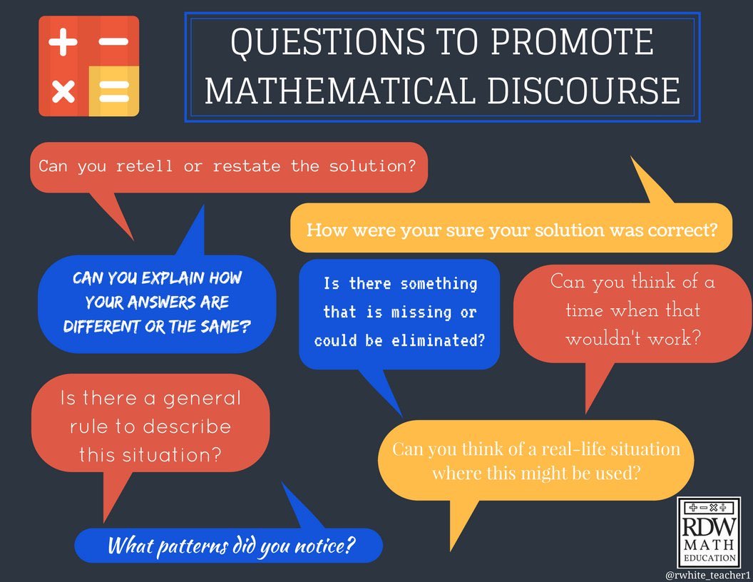 RamesTaylor's tweet photo. “When students explain their solutions to problems, they reveal the reasoning, mathematical relationships, and tools they use to solve problems. They make their thinking available to others, and they become more aware of their own thinking...” @kevinsmithsd #dsumath #chap12 https://t.co/LKQhZUjXo6