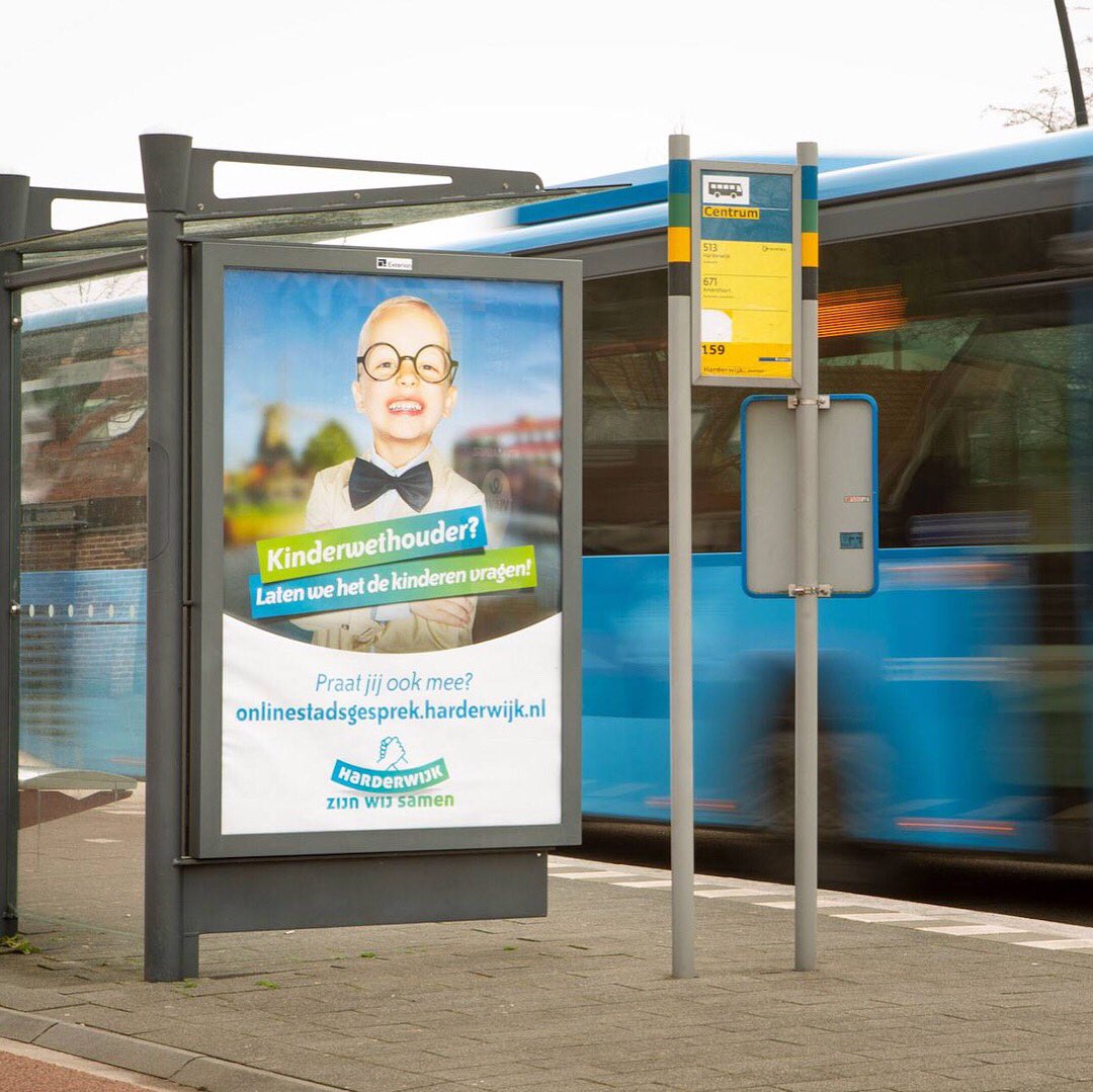 ContentCoalitie's tweet photo. We ontwikkelden, samen met @gemharderwijk , een campagne voor een nog op te richten #kindercollege. Oa te zien in de stad! https://t.co/5TdDZAYXqy