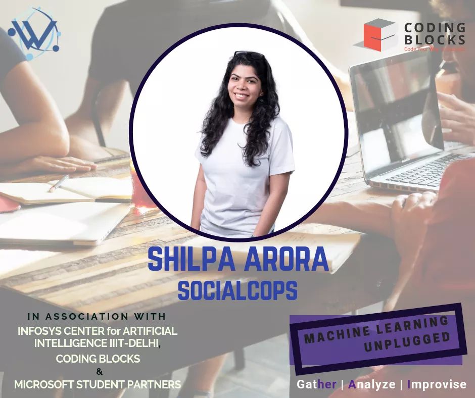 WiMLDS_Delhi's tweet photo. Shilpa Arora, Social Analyst at SocialCops will be talking about "ML for buildings detection using satellite imagery".
Join us at ML Unplugged 2.0 at IIIT Delhi on March 30, 2019!
Register at: https://t.co/q6yNun84s2
#MLUnplugged #MachineLearning https://t.co/yAGutqGtJT