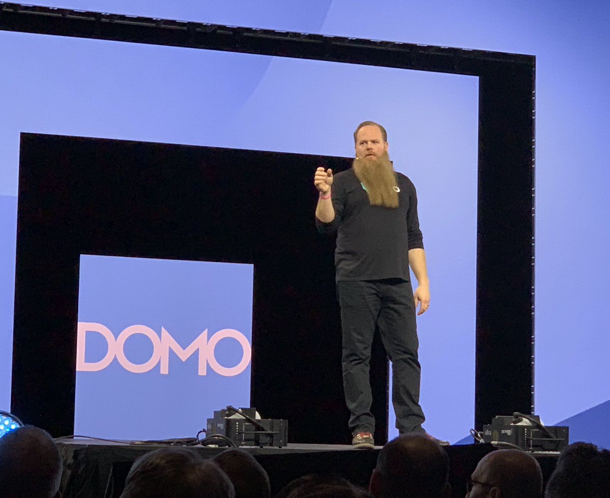 HayesToday's tweet photo. Inspiring words from Damien Patton, CEO of Banjo, on using data to save lives and lessen human suffering. We need to get AI right. #domo #Domopalooza https://t.co/LRJNP5Cr8r