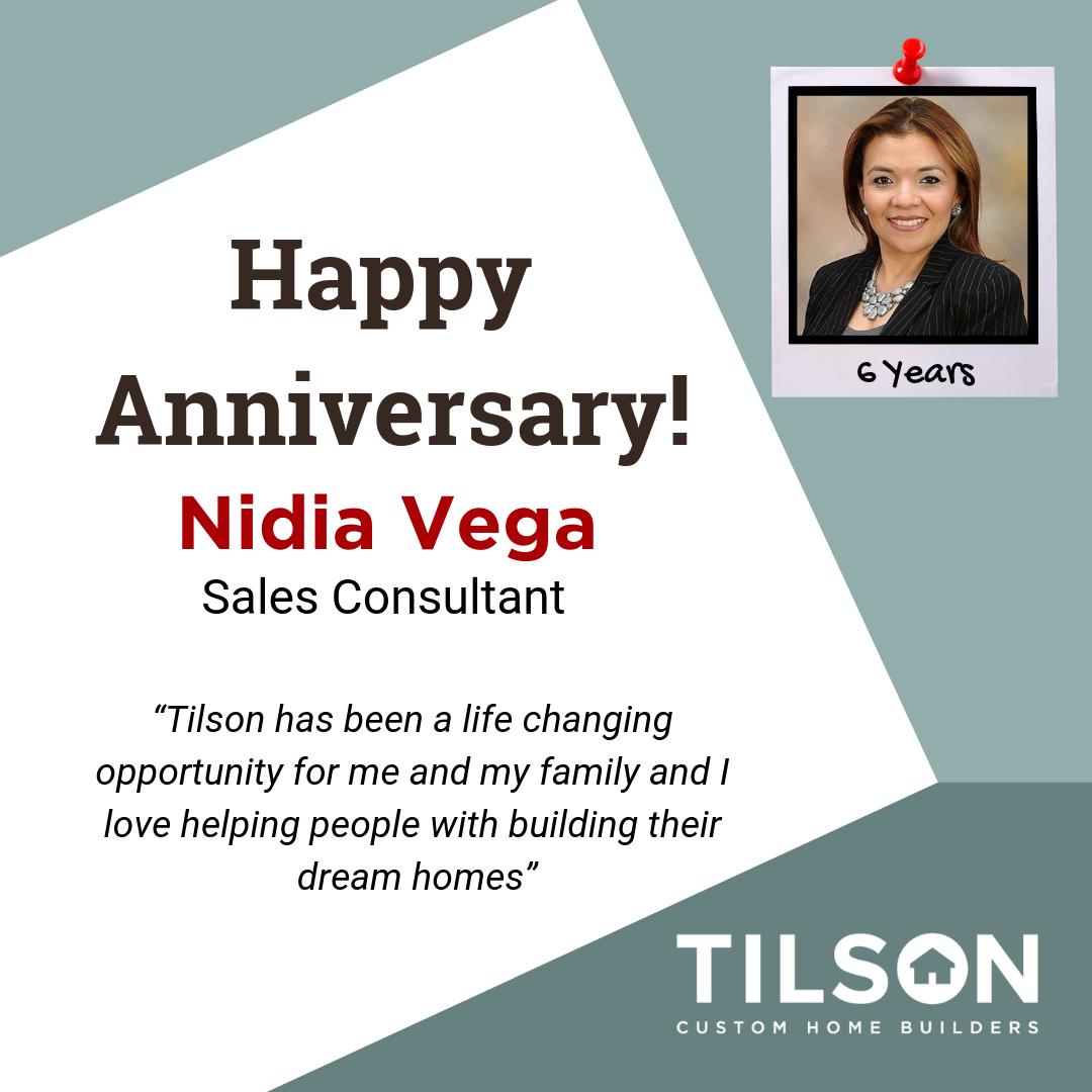 TilsonHomes's tweet photo. We're celebrating three anniversaries this week.  Happy Anniversary to Jason Amador-Locher, Nidia Vega, and Amy Williams. We're proud to have all of you as members of the Tilson family. Thank you for all you do to help our customers build their dream homes. https://t.co/OA5Tqttjb5