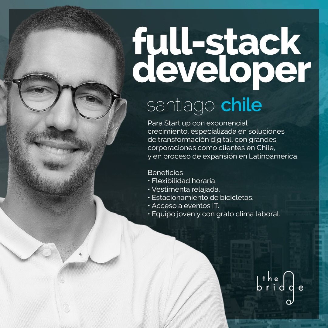 thebridgejobs's tweet photo. Full-Stack Developer 🇨🇱 Santiago de Chile
👉Postular CV:
https://t.co/JSNAA8nPh1
#devjobs #TheBridge #fullstack #html5 #oracle #mysql #sqlserver #json #nodejs #react #js #aspnet #webuildyoucross https://t.co/IZqu1aMzjl