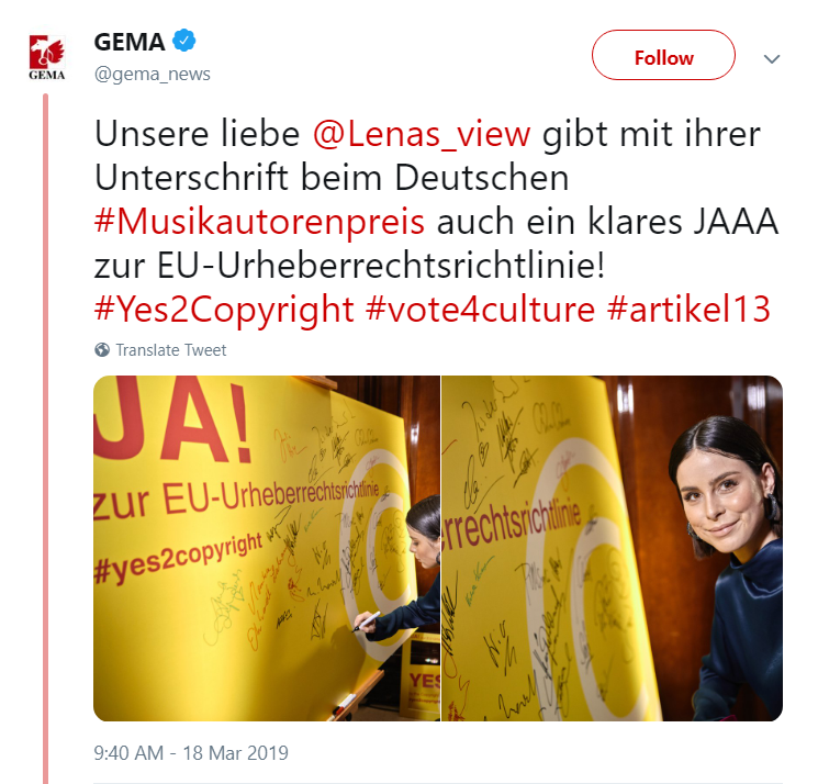 MiiMiiTV's tweet photo. Liebe @gema_news, warum tut ihr so als ob die Künstler für #artikel13 wären?

Ich sammle auch bald Unterschriften, dass kriminelle Gewalt härter bestraft werden sollten...
auf Twitter benutz ich dann einfach #Yes2Steinigung #Yes2HandAbschneiden #Yes2ZwingenDieEigeneKackeZufressen https://t.co/DKoOx7MfW9