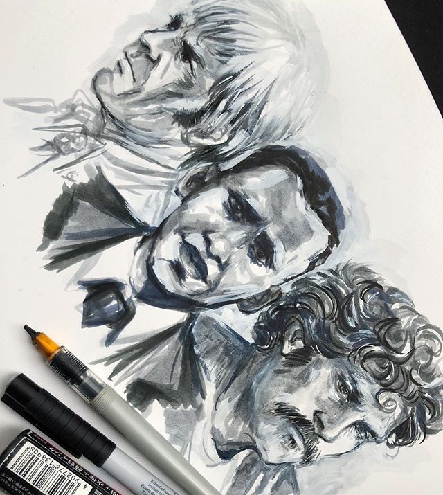 blessedapollo's tweet photo. I miss these sad, angry men ๐ @truedetective #truedetective #mahershalaali #drawing #truedetectiveseason3 #ink #rolandwest #tompurcell #waynehayes #scootmcnairy #stephendorff #mixedmedia #inkdrawing #fabercastell #parallelpen #paintmarker https://t.co/K7NheZfF3h https://t.co/FGBoWHUXN8