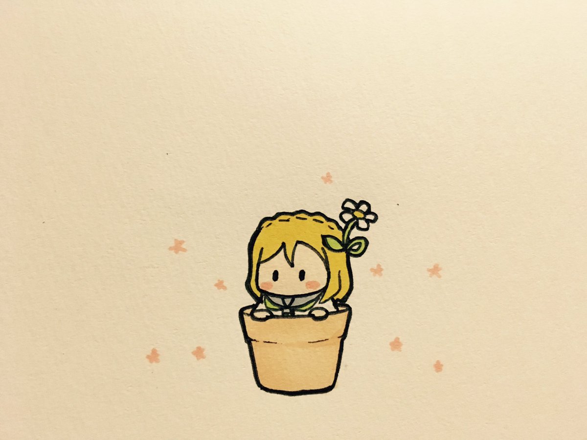 ohara mari 1girl blonde hair flower solo crown braid flower pot braid  illustration images