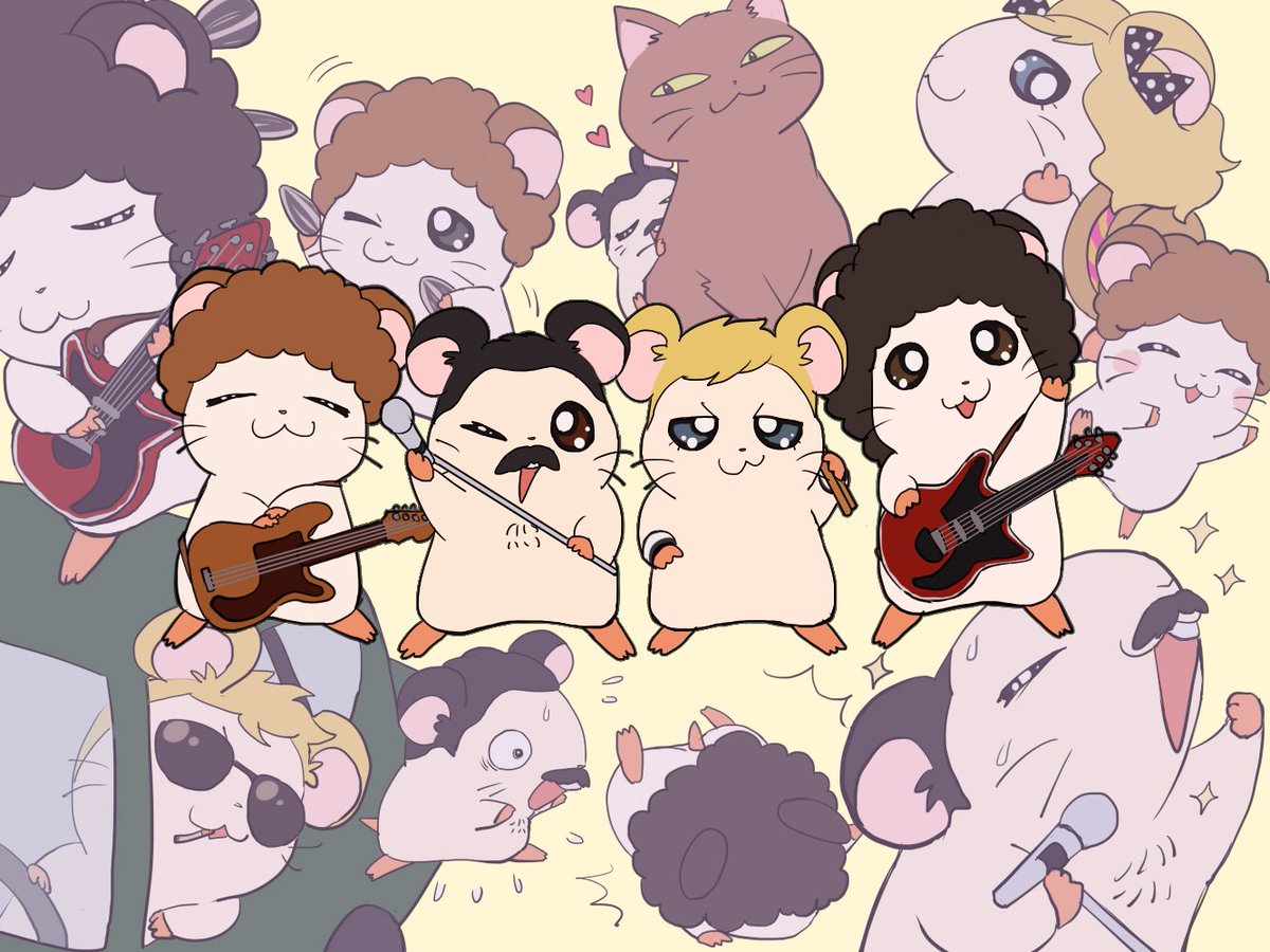 「ハムスター界の伝説的ロックバンド 」|あずきんのイラスト