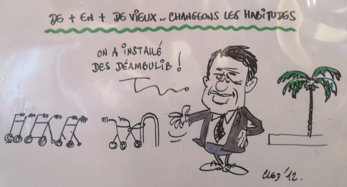 whoog's tweet photo. [En direct de #LRSN2019] 👀Clin d’œil à la #santé des aînés &amp; à la démographie azuréenne par l'illustrateur #Cled12 https://t.co/Eel6NK9jEv