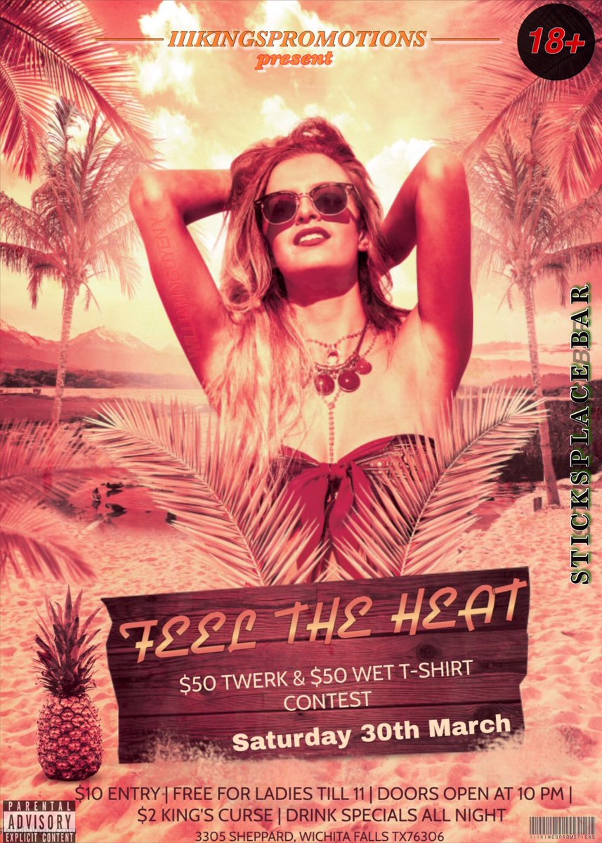 IIIkingsPromo's tweet photo. Y’all already know whats about to go down on March 30th😈
We got:
-Twerking contest $50
-Wet T-Shirt contest $50
-$2 Kings curse, Royal fuck & pickle moonshine shots‼️
Giving away 10 free tickets to 10 people but you just have to FAV, RT, & FOLLOW to enter to win a FREE ticket https://t.co/H34NS1PI3k