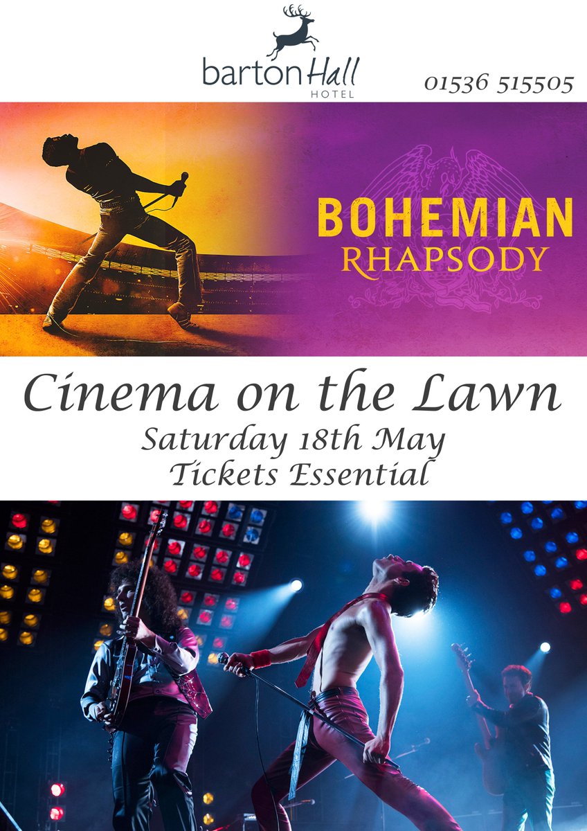 BartonHallHotel's tweet photo. Join us on the lawn for our first ever cinema night. Visit our website https://t.co/kQzpomBW4t for more details or just give us a call to buy your tickets on 01536 515505 - they are selling fast so don't hang about or you may be disappointed https://t.co/bZ0mI3zZDe