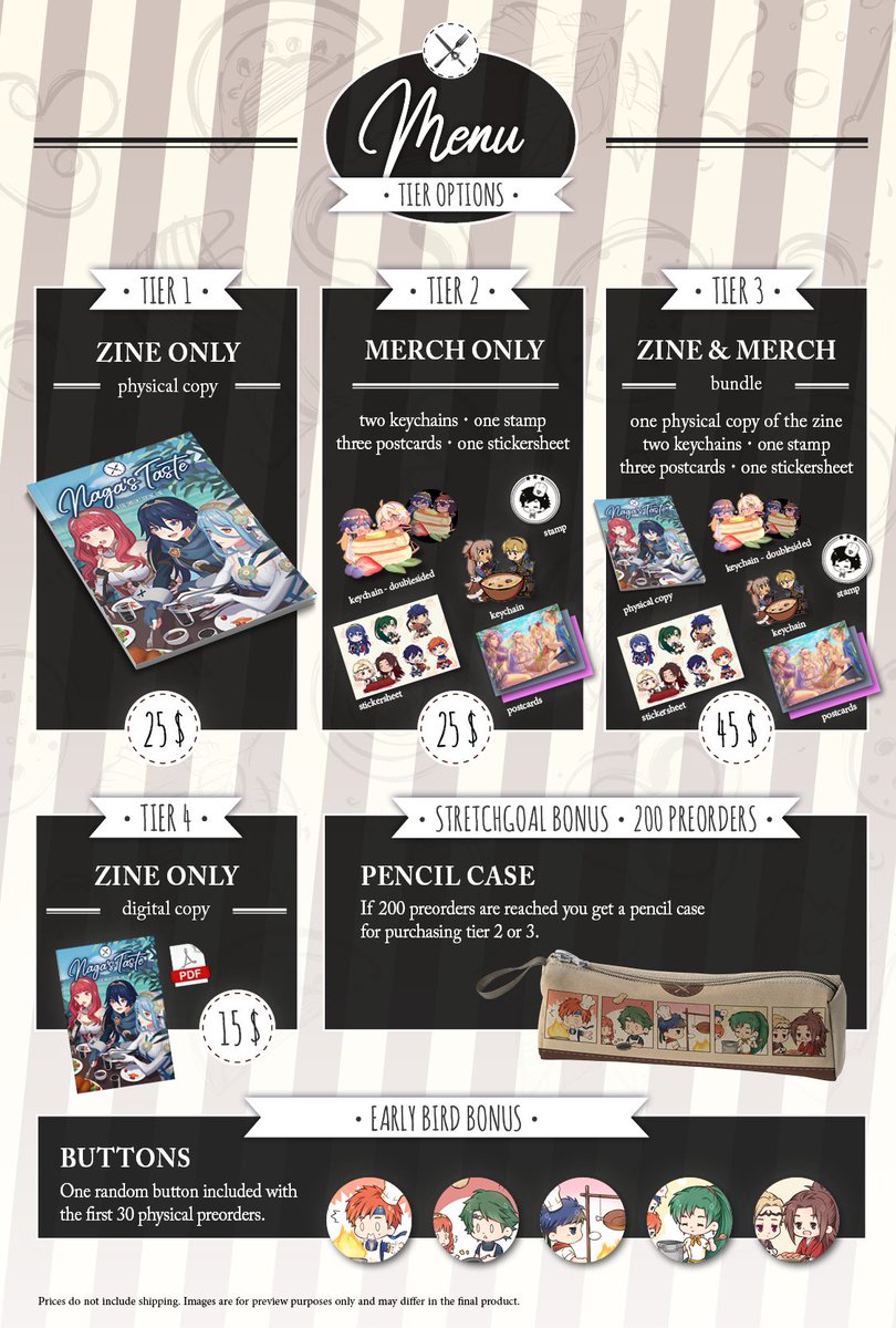 FEfoodzine's tweet photo. NAGA'S TASTE: A Fire Emblem Cooking Zine is now available to preorder until April 30th!! RT this post to enter a giveaway - more info in the replies below! All proceeds from this zine will be donated to Feed My Starving Children.

PREORDER THE ZINE HERE: https://t.co/qsvW3YWJXW https://t.co/YA4GaPVnUa