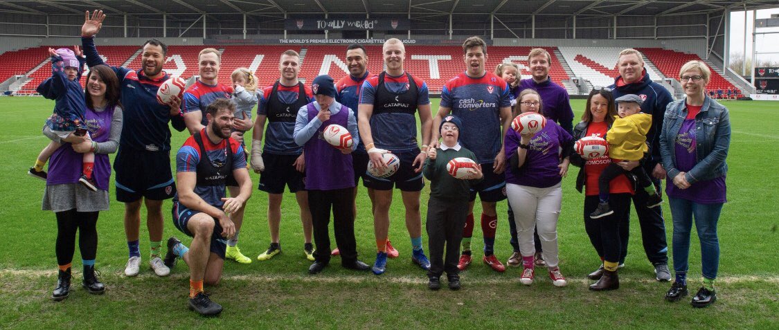 A massive thank you to <a href="/CommunitySaints/">Saints Community Development Foundation</a> and <a href="/Saints1890/">St.Helens R.F.C.</a>  for supporting us today in inviting us to watch you train and all of they players wear odd socks. #LeaveNoOneBehind #wouldntchangeathing