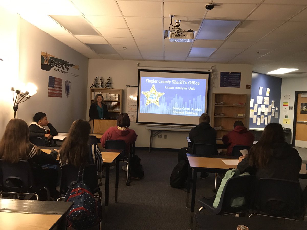 A big thanks to Mrs. Sandberg for her presentation on crime analysis and the statistical value in her field!  #Classroom2Careers <a href="/CteMatanzas/">Matanzas CTE</a> <a href="/JeffReaves1/">Jeff_Reaves</a> <a href="/FlaglerCTE/">Flagler Schools CTE</a>