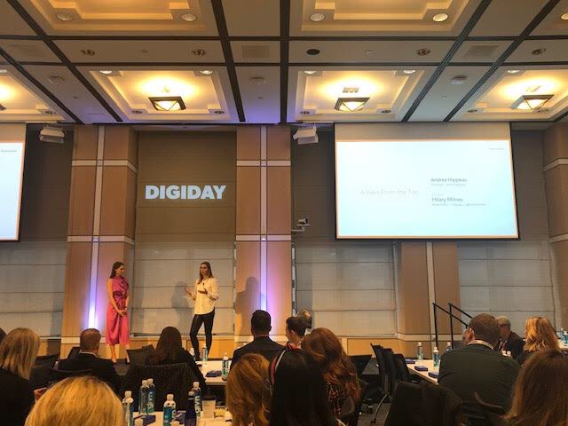 AndreaHippeau's tweet photo. Had a great time talking retail strategy and the future of customer acquisition for DTC brands with @hilarymilnes at #DigidayRetail today! https://t.co/Wnz3QYn0dl