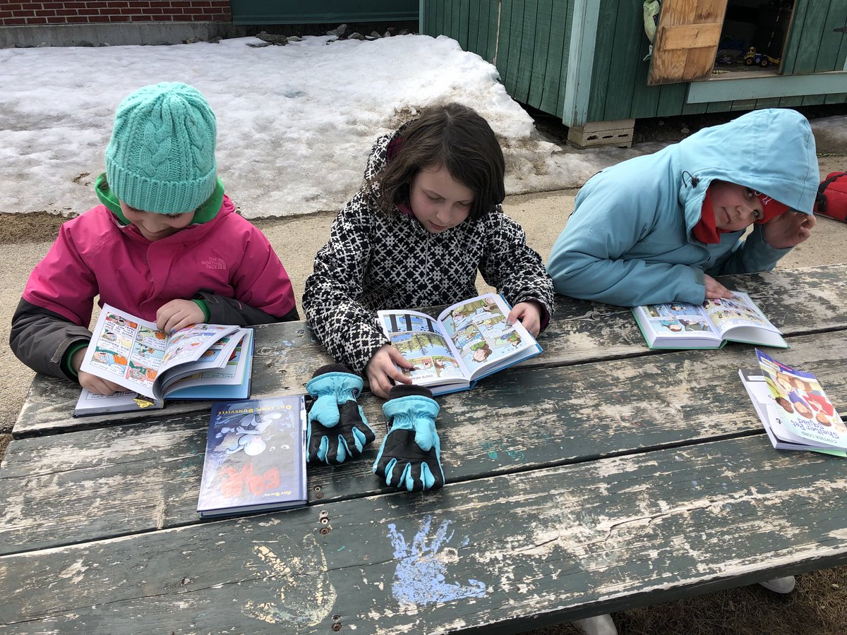 bes_sutton's tweet photo. Students at Pierce Ike reading so much, they brought their books out to recess! #bookclub https://t.co/CyFai5RtEB