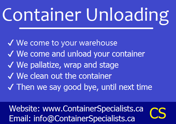 Container Specialists, your Container unloading experts. 
#containerspecialists #containerunloading #flatrate