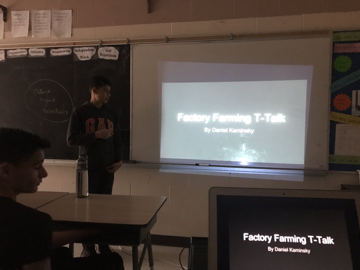 SJLSPPS's tweet photo. He presented a well-researched 17 minute (a record in my practice) TED-Like tall called a #TTalkforImpact on Factory Farmong and encouraged his audience to think about going #vegetarian or #organic #GeniusHour #TwentyTime #PassionProject https://t.co/tRwIvvj1xK