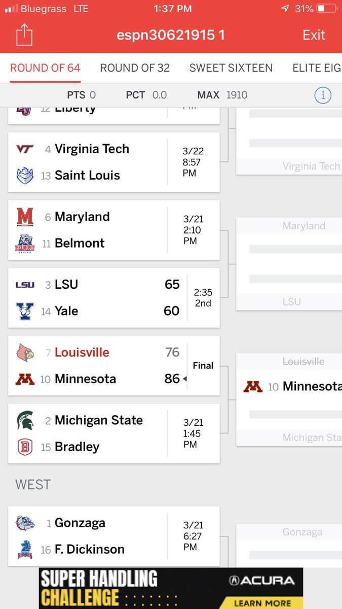 thank you louisville! #BracketChallenge