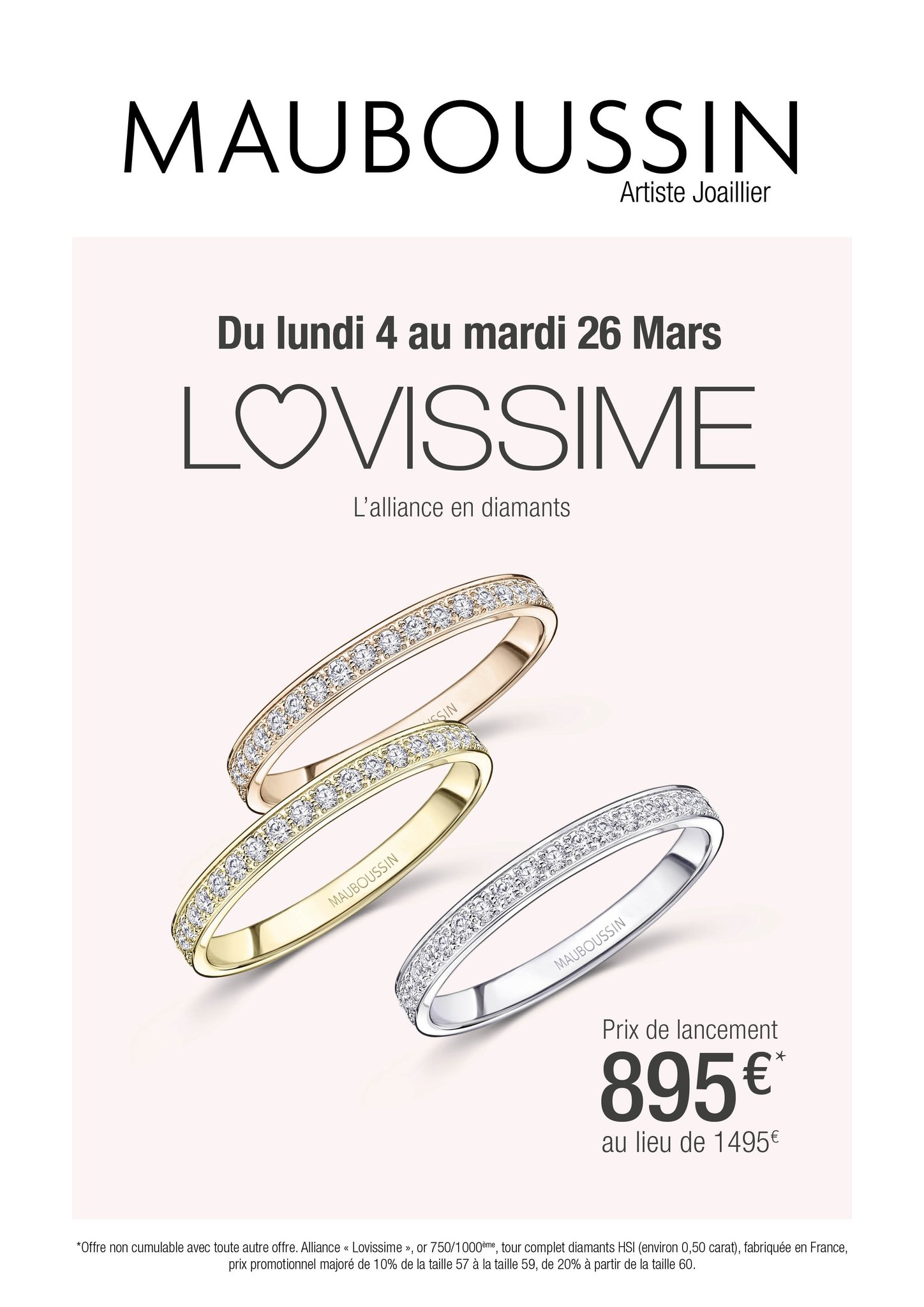 Mauboussin Officiel on X Plus que quelques jours pour profiter de notre offre de lancement sur les alliances Lovissime en or et diamants https t qn4nHhgZQD Mauboussin Mariage https t SS8StzTbwE ...