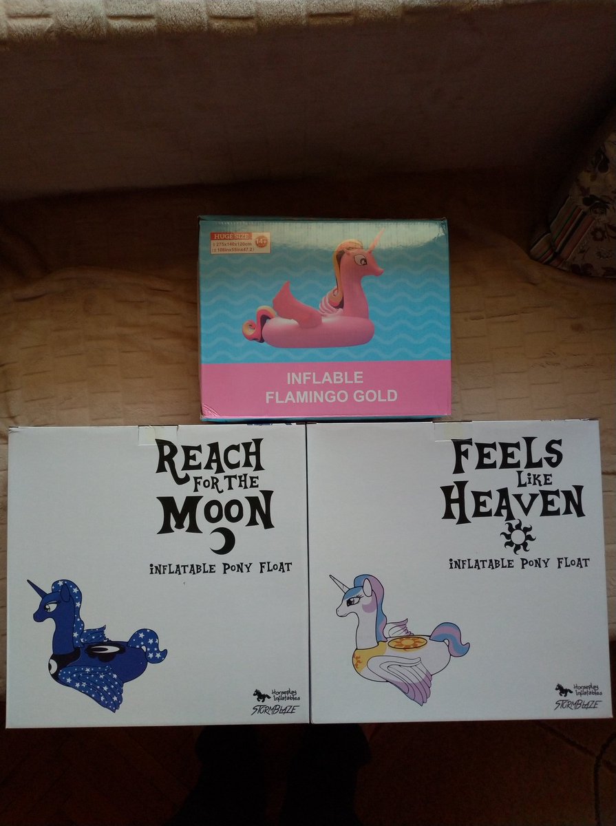 RaelegP's tweet photo. Bit unexpected delivery , but Thank you @Jesslyra @HorseplayToys 
Boxes are bigger than i expected , when i compare them with older Cadance.
But now its time to inflate few new ponies , hurray https://t.co/JklbFOj9Ge