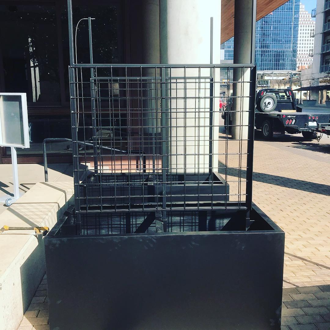 W2MacFab's tweet photo. Installing @miznerdesign planters at Trace restaurant today. Bring on patio dining weather ☀️ #atxrestaurants #steel #steelplanters #w2macfab #installday #machining https://t.co/emrPaXVoLK