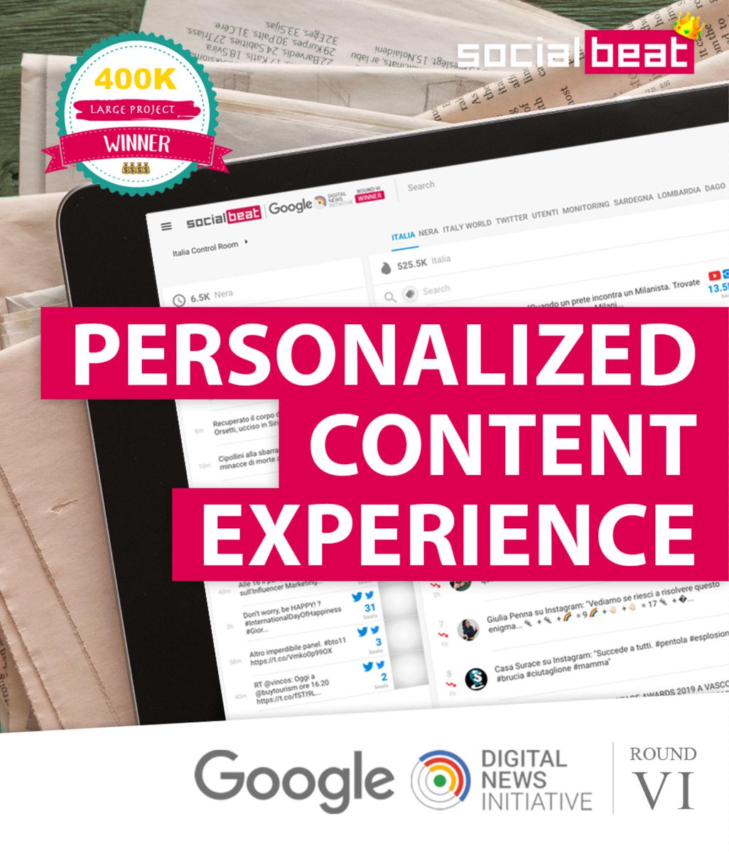 💣🎉🎉🏆 Possiamo dirlo, abbiamo vinto il Round VI del <a href="/googleeurope/">Google Europe</a> #DNIFund Europe: 400K 💰💰💰!  600 progetti di innovazione presentati in 23 nazioni, in Italia hanno vinto 5 progetti, di cui solo 3 large project (superiori a 300k euro)! 👉🏻 goo.gl/Lp9BMr