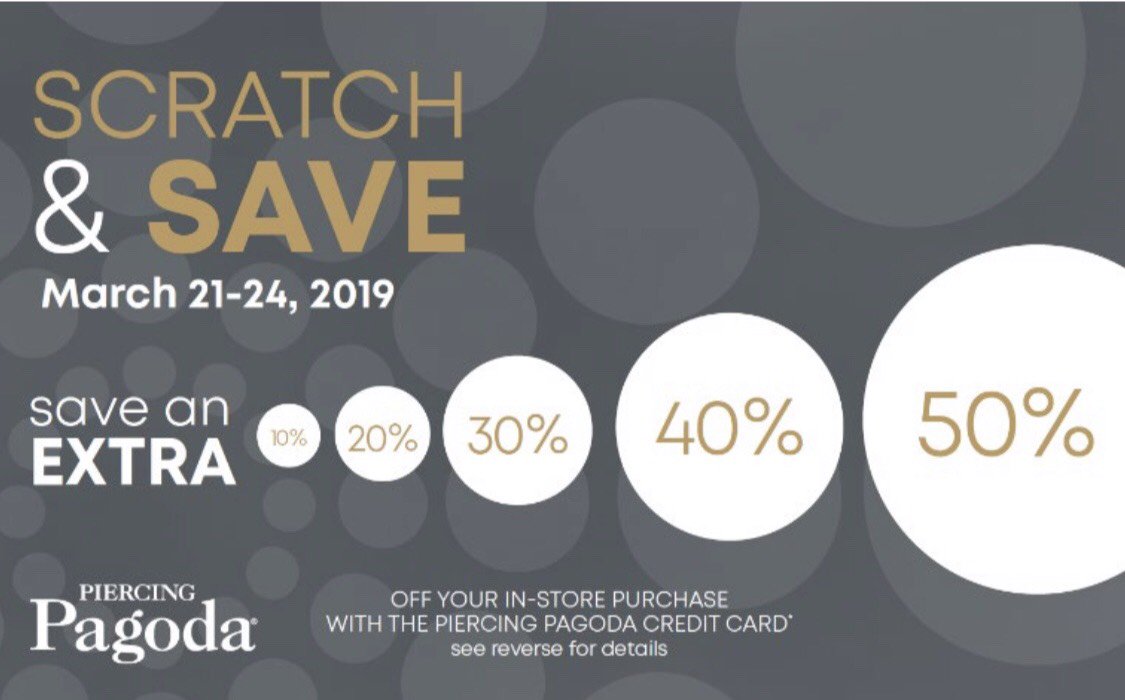 BangorMall's tweet photo. Scratch and save this weekend at @PiercingPagoda! https://t.co/YDFi60Cotj