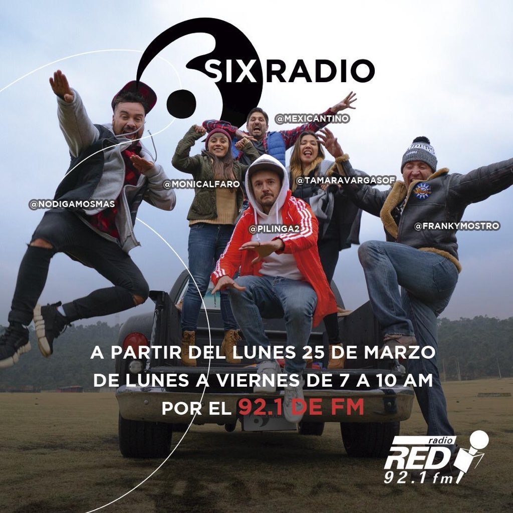 JerryCenobio's tweet photo. Felicidades por el próximo inicio que arrancan el lunes un gran proyecto de radio, habrá q estar pendientes! Ya se les extrañaba!! 👏🏻👏🏻👏🏻 #LlegoSixRadio @mexicantino @pilinga2 @monicaalfaro @frankymostro @TamaraVargasOf @nodigamosmas 📻 🎙 https://t.co/HHkPjy0vfP https://t.co/kRpODWqLLO