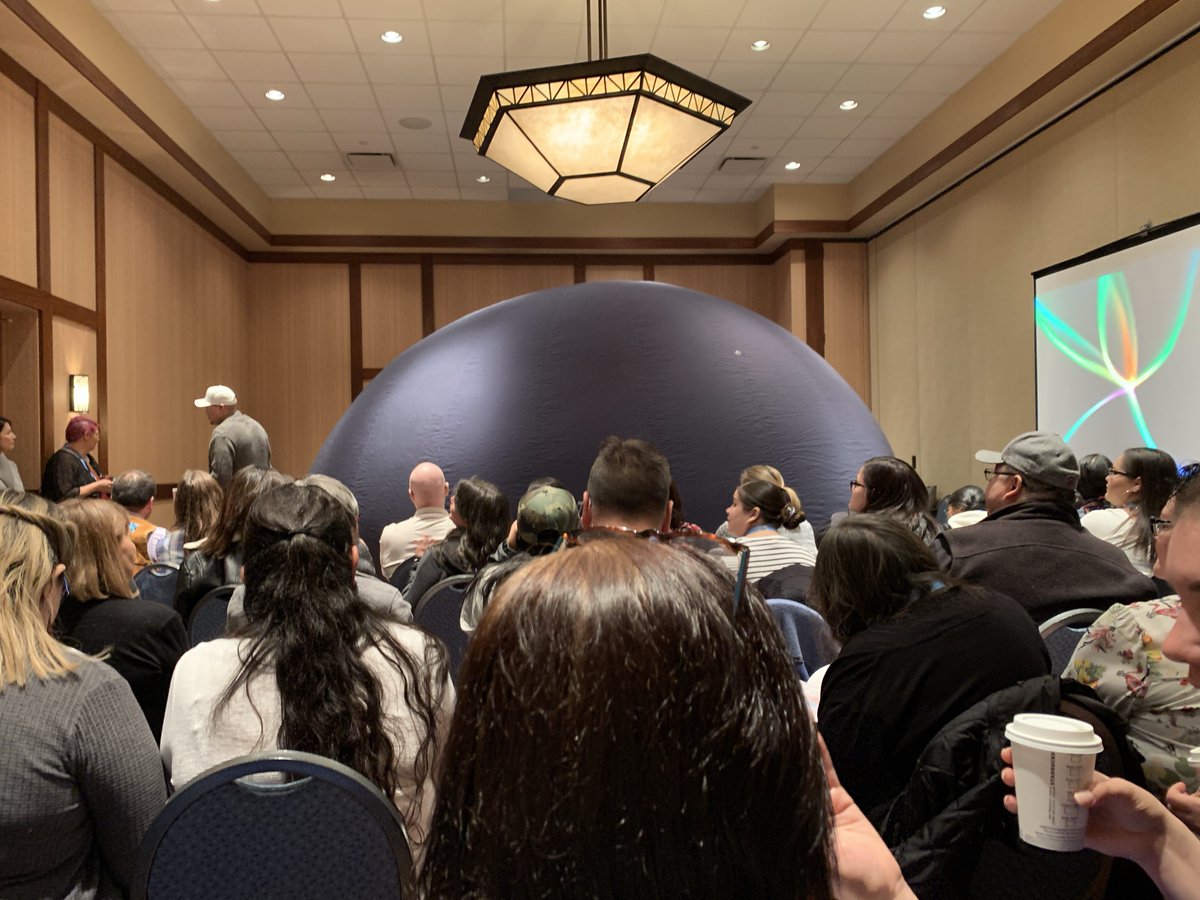We are packed in tight at Wildfred Buck’s “Ininew Achakosuk” talk on Indigenous astronomy at the Think Indigenous conference! #TIIEC2019