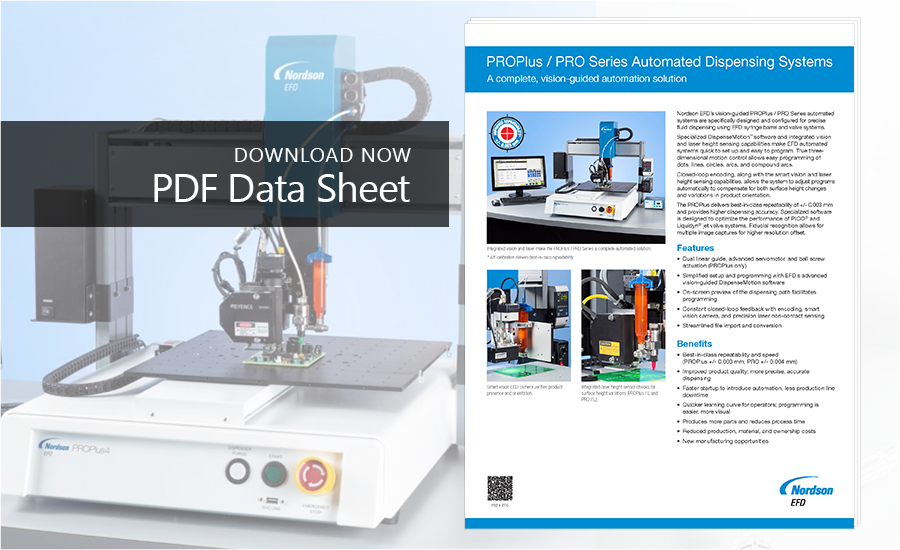 NordsonEFD's tweet photo. NEW PROPlus dispensing robot delivers industry-best repeatability of +/- 0.003 mm for higher positional accuracy of fluid deposits. Download Data Sheet: https://t.co/pkFvzUBf07 

#fluiddispensing #fluiddispenser #dispenser #fluids #mfg #electronics https://t.co/jelA1bHYlw