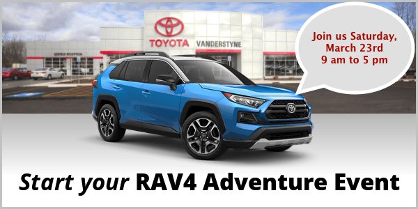 WHToyotaRoc's tweet photo. Start your RAV4 adventure at Vanderstyne Toyota in Greece on Saturday 9 am to 5 pm. This is an event you don’t want to miss!
#testdrive #food #wbee #prizes #RAV4 https://t.co/QCb2UGraDj