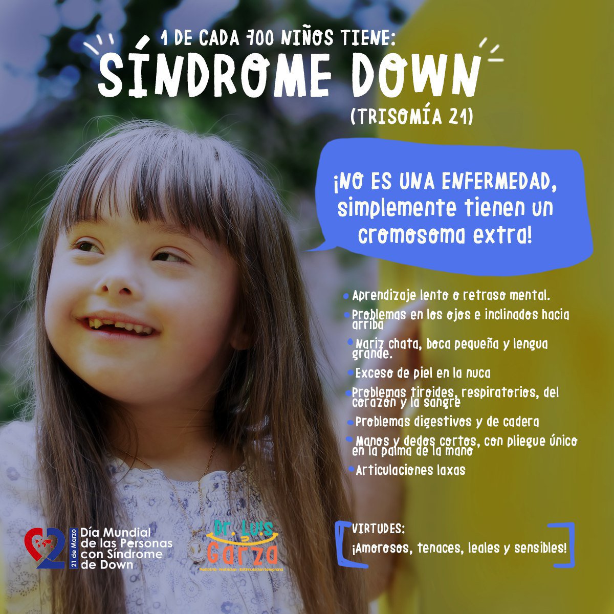 DoctorPediatro's tweet photo. Día mundial del Síndrome de Down. ¡Porque todos somos diferentes pero iguales!
.
#sindromedown #down #sindromededown #nodejaranadieatras #lasuertedetenerte #pediatria #diferentesperoiguales #drluisgarza #drpediatro #teleton #CRITOccidente @CRITOccidente @TeletonMexico https://t.co/v4Biszm4K7