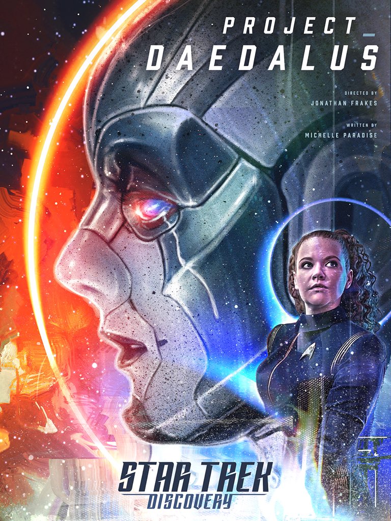lazmarquez's tweet photo. Happy @startrekcbs day everyone! Here's my episode poster for last week’s gut-wrenching #ProjectDaedalus written by @michelleparadis & directed by @jonathansfrakes. Seeing Airiam’s story was amazing & @HannahCheesman just owned it! What an episode, right?! #StarTrekDiscovery https://t.co/KljEwVIdtj