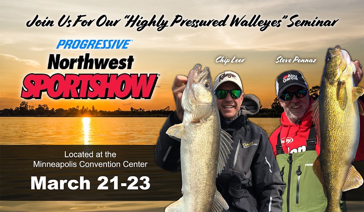Let's talk pressured walleyes Thursday and Saturday at the <a href="/NWSportshow/">Discover Boating Northwest Sportshow</a>! <a href="/LakeCommandos/">Steve Pennaz</a> and I share how to catch walleyes using some unconventional methods.
Thursday: 7pm / RM 101H
Saturday: 3pm/RM 101H