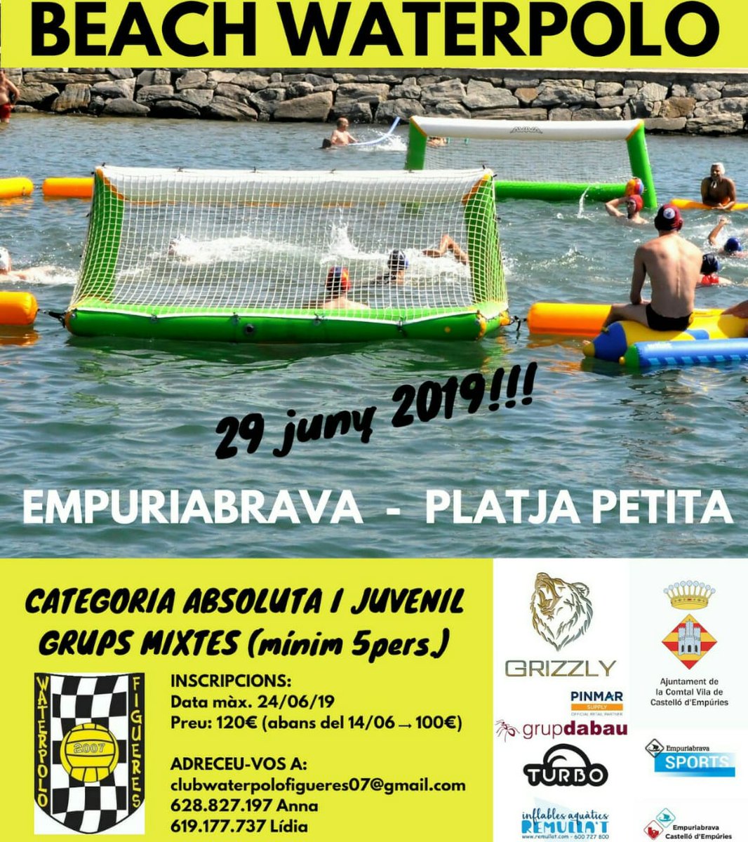 Vaaaa tothom a apuntar-se al #beachwaterpolo
Un dia diferent i divertit!!!
Incripcions obertes!!!

Vaaaa todo el mundo a apuntarse al #beachwaterpolo
Un dia diferente y divertido!!!
Inscripciones abiertas!!!